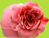 Bubble Gum Pink Hat with Pink and Yellow Rose 