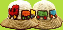 Hand and Heart Hand Crocheted Train Hat 