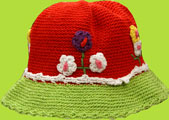 Hand and Heart Red Hand Crocheted Hat 