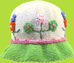 Hand and Heart White Hand Crocheted Hat 