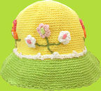 Hand and Heart Yellow Hand Crocheted Hat 