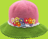 Hand and Heart Pink Hand Crocheted Hat 