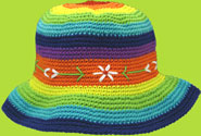 Rainbow Hand Crotcheted Hat 