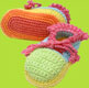 Hand & Heart Pastel Rainbow Hand Crocheted Booties 
