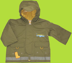 Kushies Olive Green Hooded Raincoat