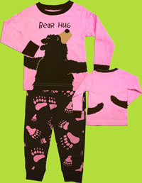 Cotton Children's Pajama Pink Bear Hug