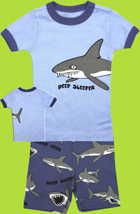 Lazy One Deep Sleeper Shark Kids Short/Tee PJ Set