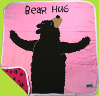Soft Cotton Baby Girl Blanket Pink Bear Hug