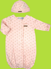 Vitamins Pink/Chocolate Hearts and Bows 2 Piece Set for Preemie