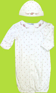 Baby Rosebuds Preemie Gown and Beanie