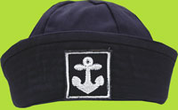 Navy Cotton Twill Baby Boy Sailor Hat w/Anchor