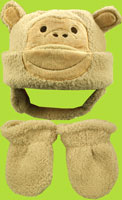 Betty Ann Boa Monkey Hat w/Mitten Set