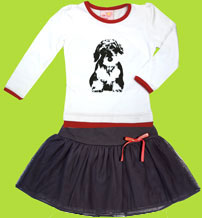 Children's White T-shirt w/Dog Screen