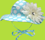 Flap Happy Aqua Punch UPF 50+ Floppy Sun Hat w/Removable White Flower Hair ClipFlap Happy Aqua Punch UPF 50+ Floppy Sun Hat w/Removable White Flower Hair Clip