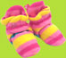 Zutano Fuchsia Bold Stripe Cotton Sherpa Booties