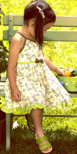 rabbit moon Reflection print Cross Strap Sundress for toddlers